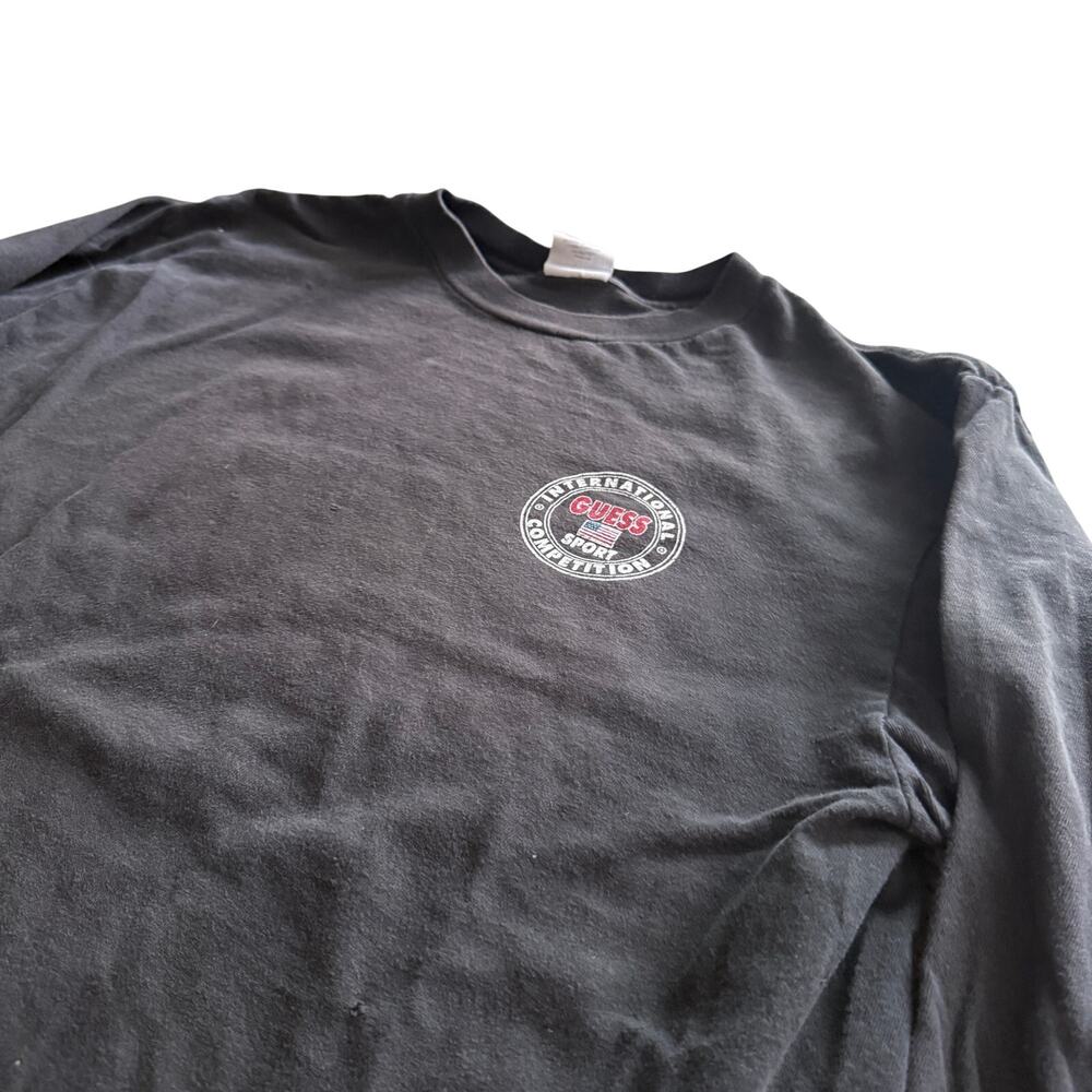 Vintage Guess Sport Black Long Sleeve T-Shirt Men’s M Made USA 90s Streetwear